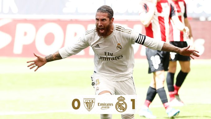 Hasil Athletic Bilbao vs Real Madrid : Lagi-Lagi Penalti Ramos Menangkan Los Blancos